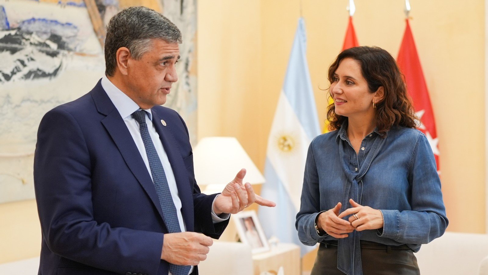 Jorge Macri se reunión con Isabel Díaz Ayuso, presidente de la Comunidad de Madrid.